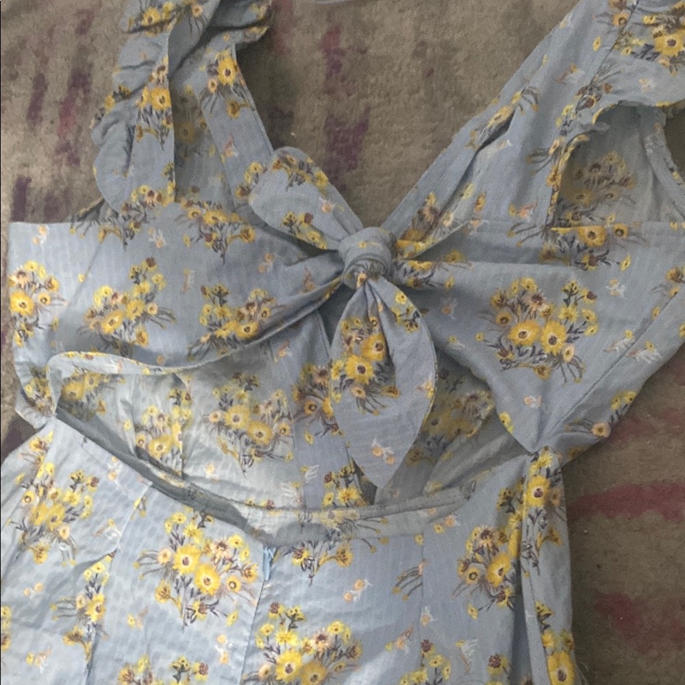 Floral Blue Jumpsuit - Picture 6 of 7